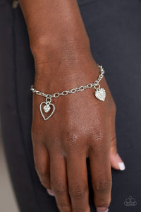 Hearts and Harps - White Silver Paparazzi Bracelet