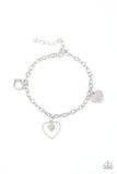 Hearts and Harps - White Silver Paparazzi Bracelet