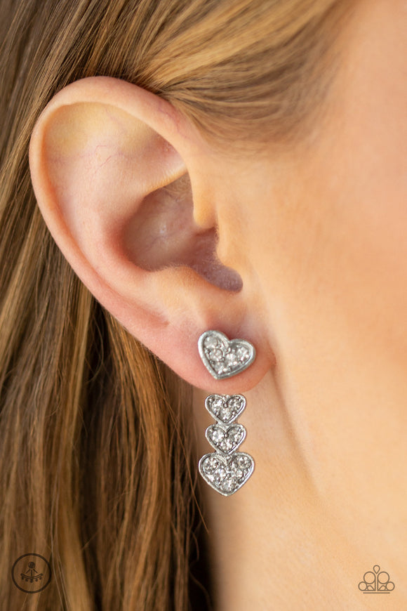 Heartthrob Twinkle - White Bling Paparazzi Earrings