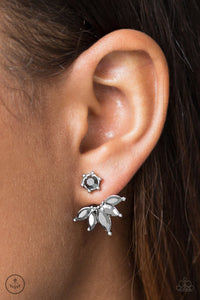 Hidden Talent - Silver Black Paparazzi Earrings