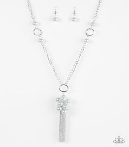 Hit The Runway Pearls - Silver Paparazzi Necklace