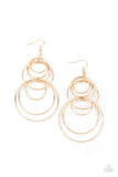 I Feel Dizzy - Gold Paparazzi Earrings