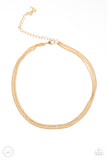 If You Dare - Gold Paparazzi Choker Necklace