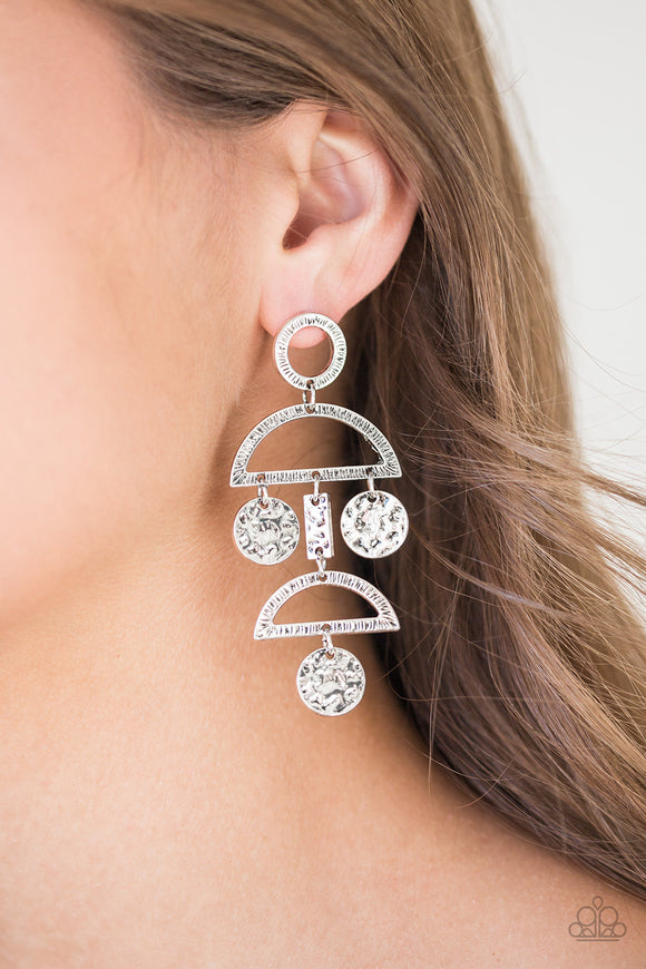 Incan Eclipse - Silver Paparazzi Earrings