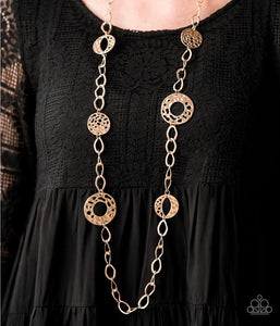 Industrial Mayhem - Gold Paparazzi Necklace