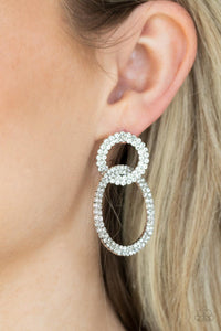 Intensely Icy - White Bling Paparazzi Earrings