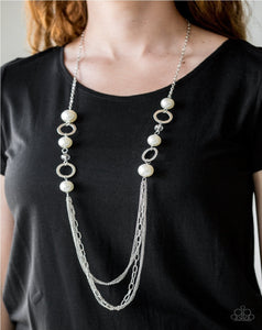 Its About Showtime Pearls - White Paparazzi Necklace