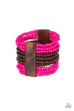 Jamaican Me Jam - Pink Wood Paparazzi Bracelet