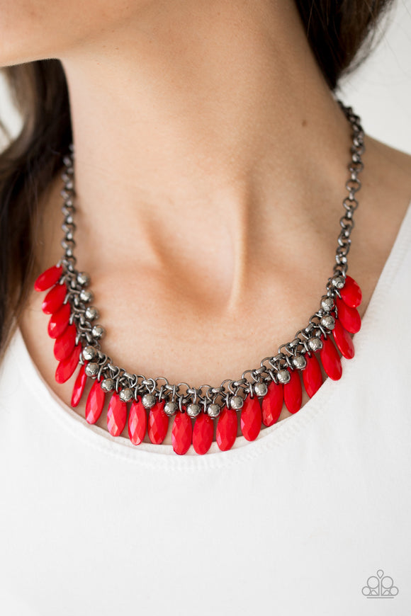 Jersey Shore - Red Paparazzi Necklace