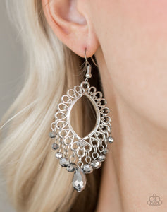 Just Say Noir - Silver Paparazzi Earrings