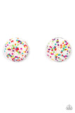 Kaleidoscope Sky White - Multi Paparazzi Earrings