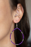 Keep Up The Good BEADWORK - Purple Paparazzi Earrings