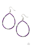 Keep Up The Good BEADWORK - Purple Paparazzi Earrings