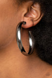 Kick 'EM To The CURVE - Black Paparazzi Earrings