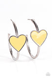 Kiss Up - Yellow Paparazzi Earrings