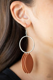 Leafy Laguna - Brown Paparazzi Earrings