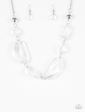 Luminous Luminary White- Silver Paparazzi Necklace