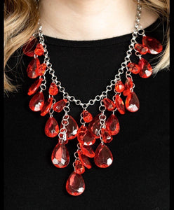 Irresistible Iridescence - Red Paparazzi Necklace