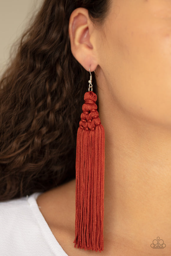 Magic Carpet Ride - Brown  Paparazzi Earrings