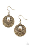 Majestically Mayan - Brass Paparazzi Earrings