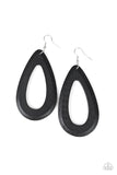 Malibu Mimosas - Black Wood Paparazzi Earrings