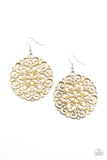 MANDALA Effect - Yellow Paparazzi Earrings