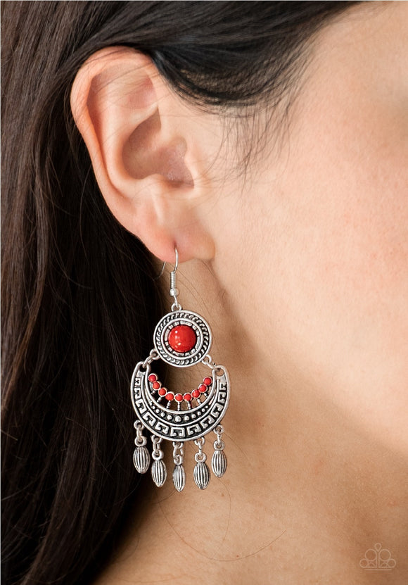 Mantra to Mantra - Red Paparazzi Earrings