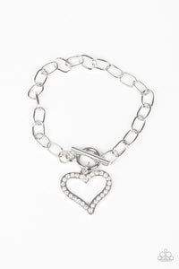 March To A Different Heartbeat - White Paparazzi Bracelet