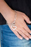 March To A Different Heartbeat - White Paparazzi Bracelet