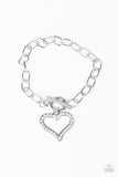 March To A Different Heartbeat - White Paparazzi Bracelet