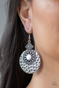 Mayan Mood - White Paparazzi Earrings