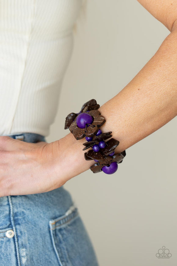 Mediterranean Mangrove - Purple Wood Paparazzi Bracelet