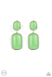 Meet Me At The Plaza - Green Clip-on Paparazzi Earrings