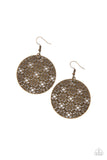 Metallic Mosaic - Brass Paparazzi Earrings