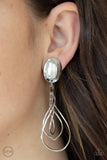 Metallic Foliage - Silver Clip-on Paparazzi Earrings