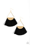 Modern Mayan Black - Gold Fringe Paparazzi Earrings