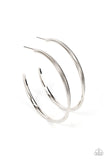 Monochromatic Curves - Silver Paparazzi Earrings