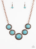 Mountain Roamer Copper - Blue Paparazzi Necklace