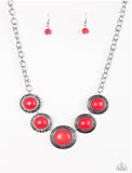 Mountain Roamer - Red Paparazzi Necklace