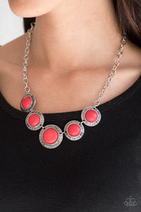 Mountain Roamer - Red Paparazzi Necklace