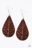 Nature Nouveau - Brown Leather Paparazzi Earrings