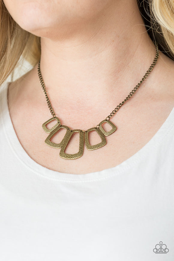 Nice Framework - Brass Paparazzi Necklace