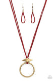 Noticeably Nomad - Red Paparazzi Necklace - Leather