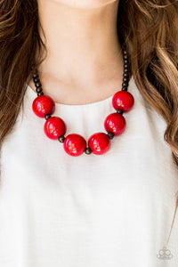 Oh My Miami - Red Wood Paparazzi Necklace