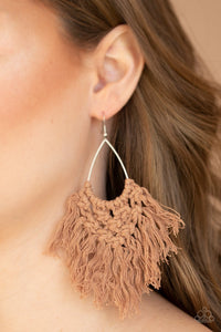 Oh MACRAME Oh My - Brown Paparazzi Earrings