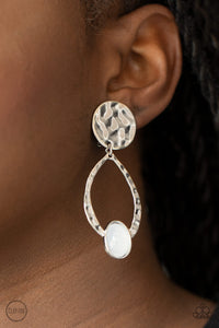 Opal Obsession - White Clip-on Paparazzi Earrings