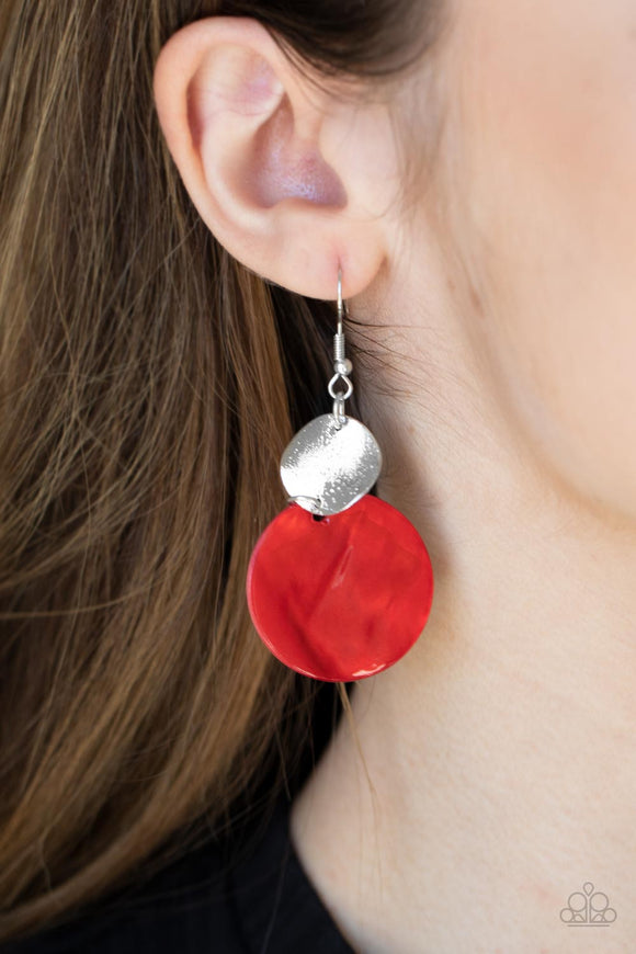 Opulently Oasis - Red Paparazzi Earrings