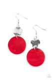 Opulently Oasis - Red Paparazzi Earrings