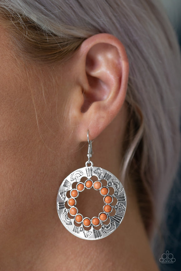 Organically Omega - Orange Paparazzi Earrings