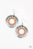 Organically Omega - Orange Paparazzi Earrings